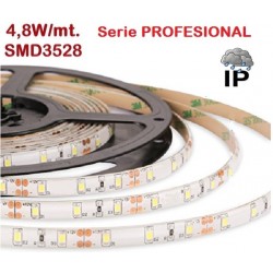 Tira LED 5 mts Flexible 24W 300 Led SMD 3528 IP65 Blanco Cálido 2800ºK, serie Profesional